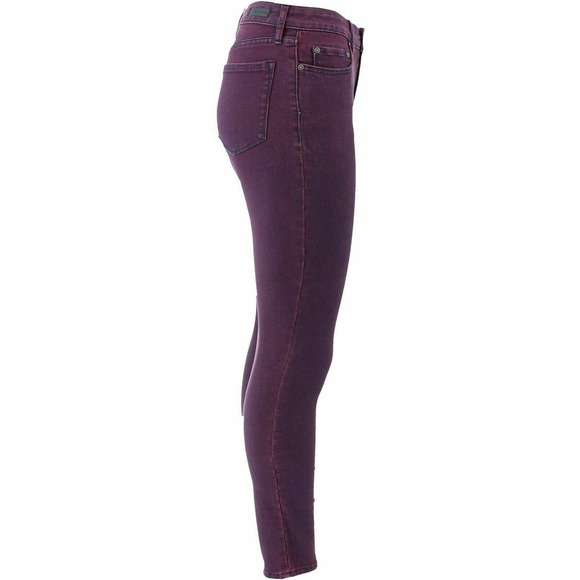 H by Halston 4 Regular Premier Denim Overdye Ankle Jeans Royal Garnet - Picture 8 of 8